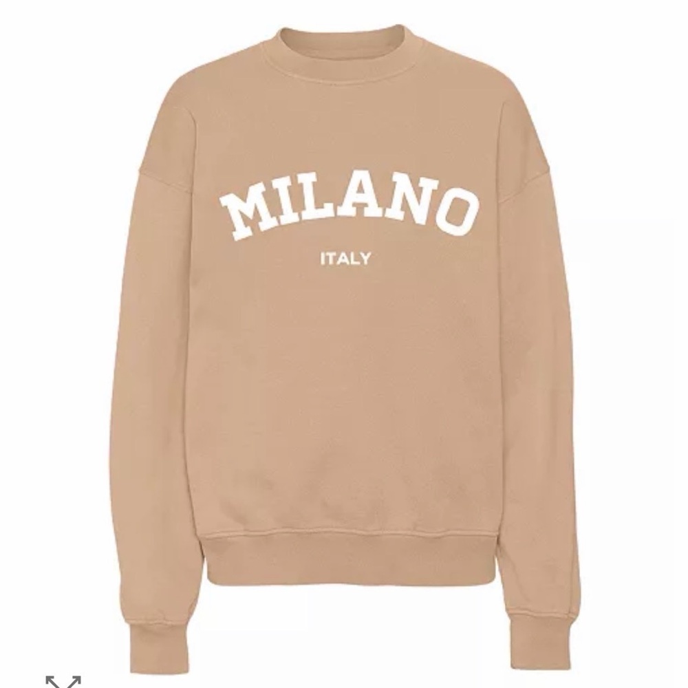 Revolve Milano Italy Crewneck Sweatshirt - Tan